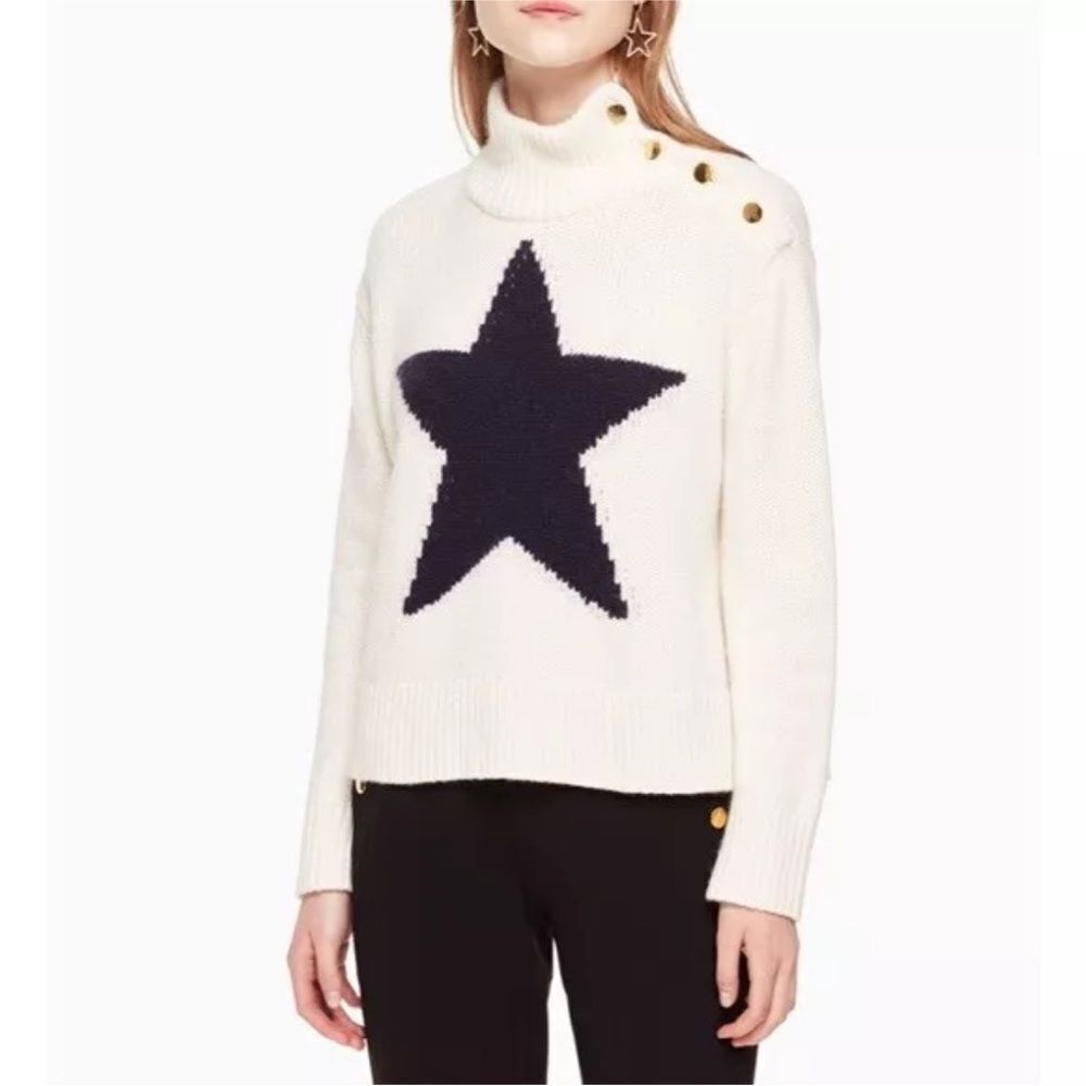 Kate Spade Women's White Star oversized Sweater, S
